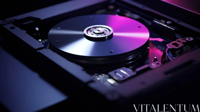 Computer Hardware: Close-up of Hard Disk Drive (HDD) AI Image