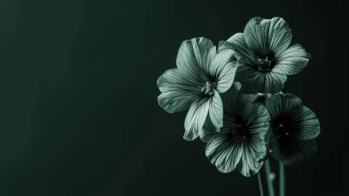 Delicate Flowers in a Spiral Pattern | Dark Green Petals