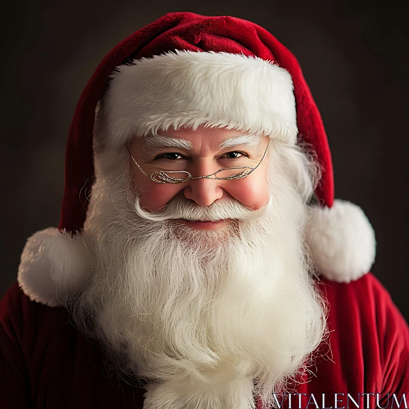 Festive Santa Claus Close-Up AI Image