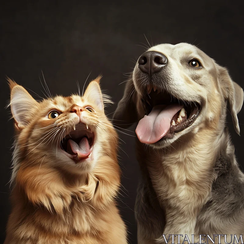 Happy Pets: Cat and Dog AI Image