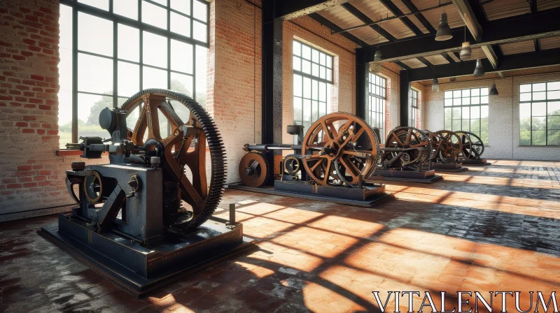 Captivating Industrial Interior with Large Machines AI Image