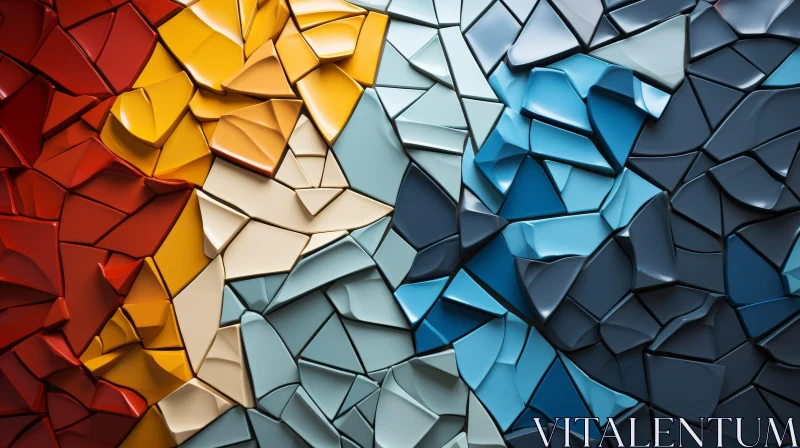 Colorful 3D Mosaic Wall Design AI Image
