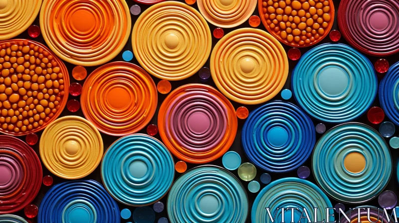 Colorful Circle Pattern - Abstract Art Design AI Image