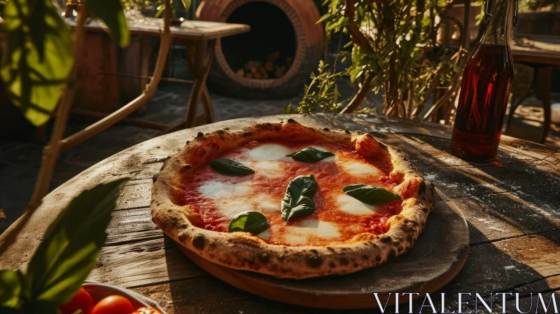 Delicious Pizza on Wooden Table - Captivating Food Photography AI Image