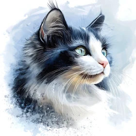 Ethereal Cat Portrait in Digital Art