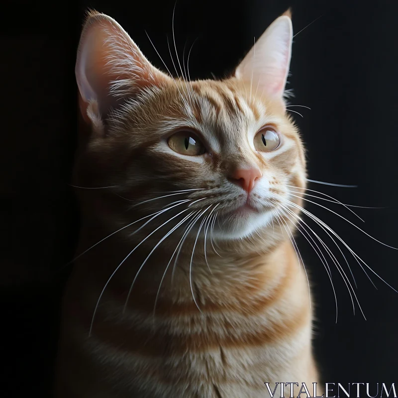 Ginger Cat with Green Eyes AI Image