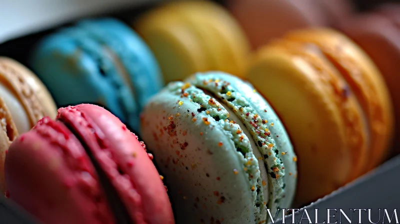 Colorful Macarons: A Delightful Close-Up Image AI Image
