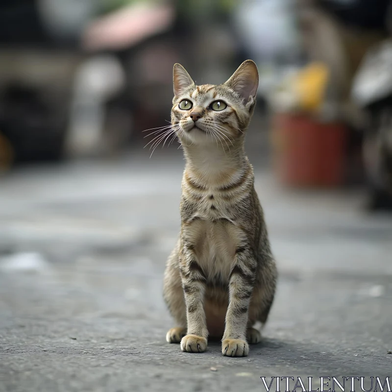 Inquisitive Street Cat AI Image