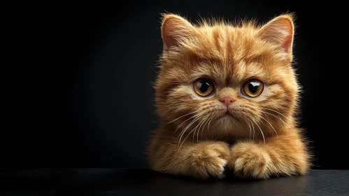 Cute Ginger Kitten Staring Intently