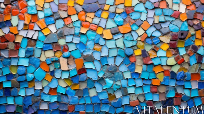 Colorful Glass Mosaic Wall Art AI Image