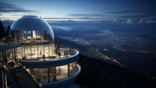 Glass Observatory on Mountain Top: Serenity and Urban Harmony