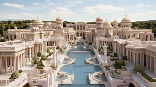 Majestic Ancient City with White Marble Buildings