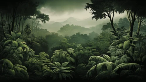 Mysterious Rainforest: Digital Artistry in Nature's Lap