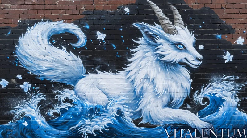 Stunning Mural of a Majestic Horse-Like Creature in Melbourne AI Image
