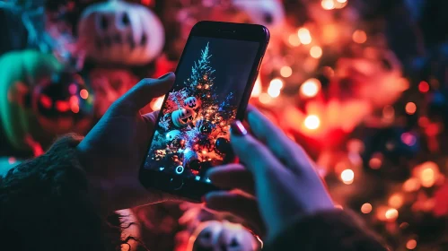 Festive Christmas Tree Captured on Smartphone
