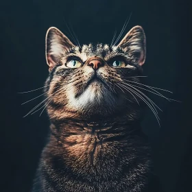 Curious Cat Looking Upwards