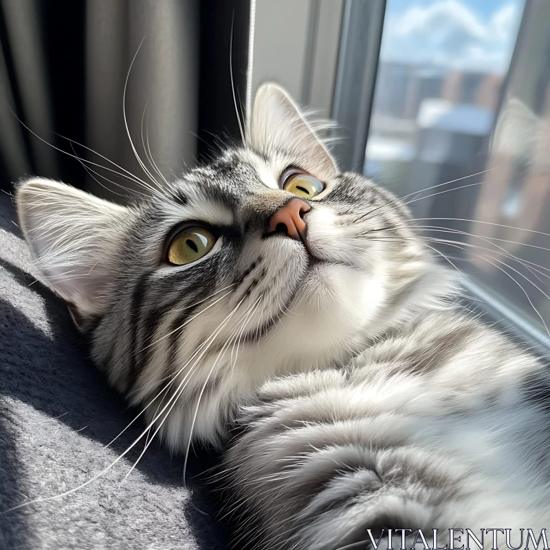 Curious Cat by Window