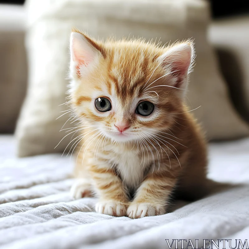 Cute Orange Kitten with Expressive Eyes