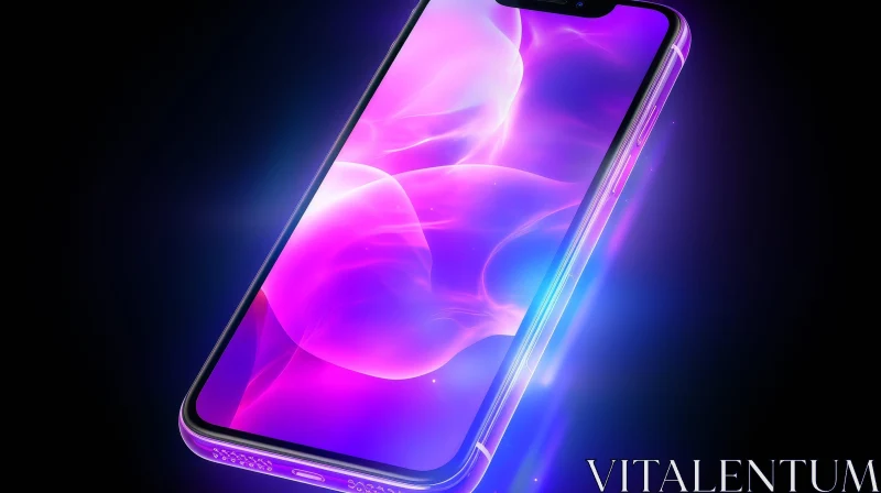AI ART 3D Smartphone Rendering with Colorful Screen