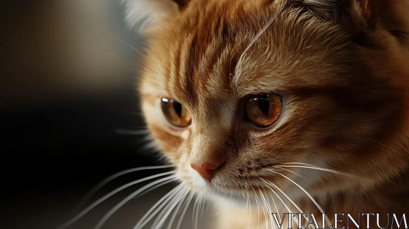 Tabby Cat Close-Up with Detailed Fur and Whiskers