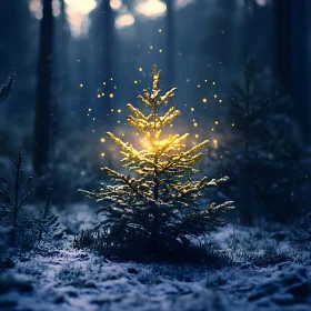 Mystical Pine in Winter Wonderland