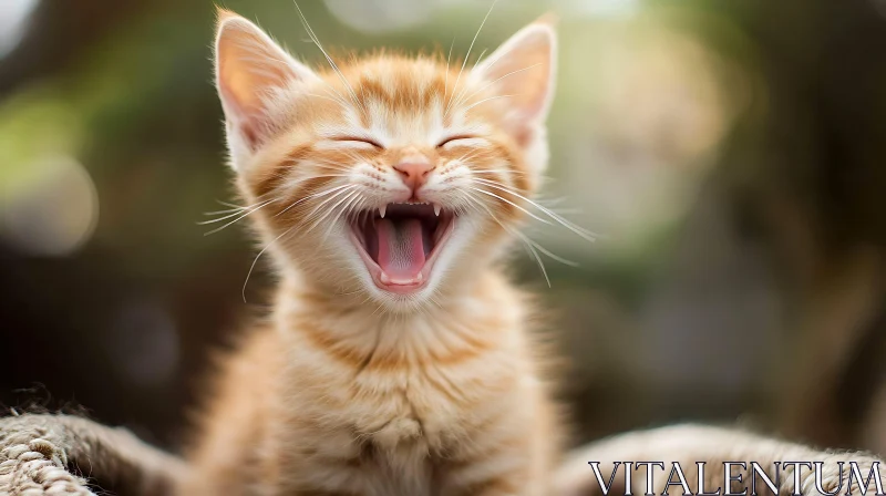 AI ART Joyful Orange Kitten Laughing