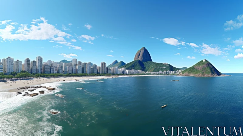 AI ART Aerial View of Rio de Janeiro: Captivating Cityscape and Ocean