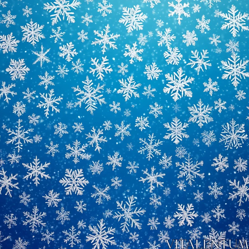 Exquisite Snowflakes on Gradient Blue