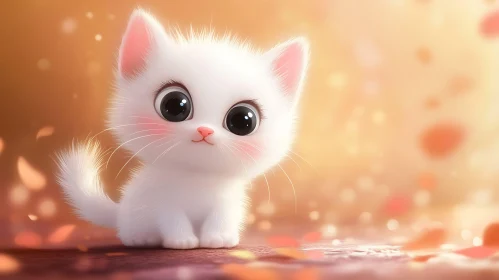 Charming Kitten Illustration with Soft Fur