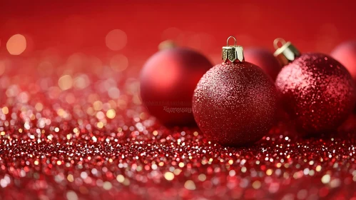 Glittery Red Holiday Decoration