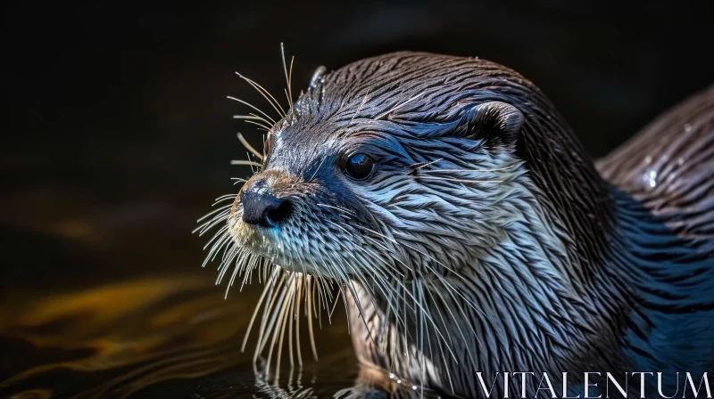Close-Up of an Otter's Face: A Captivating Nature Photography AI Image