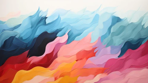 Colorful Abstract Painting Wave Pattern