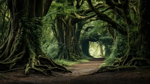 Enchanting Forest Passage - A Blend of Fantasy and British Landscapes