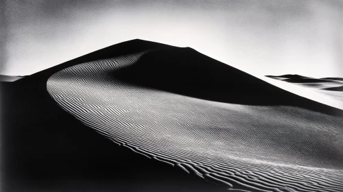 Black and White Sand Dunes in a Desert Landscape