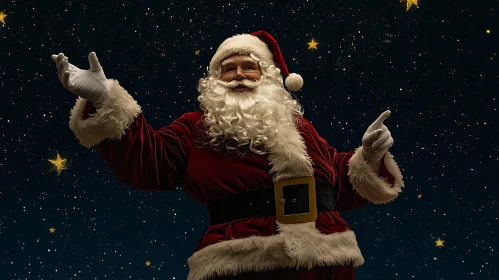 Jolly Santa Claus Under the Stars