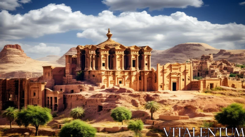 Ancient Stone Church in the Desert - A Captivating Journey to Petra AI Image