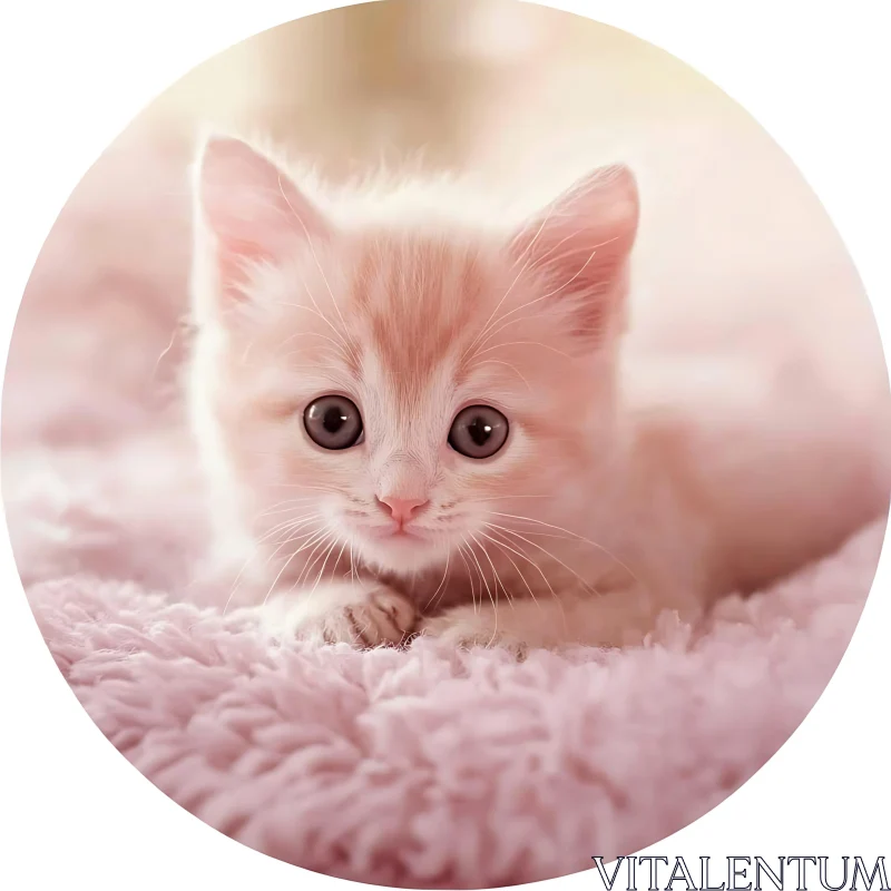 Charming Kitten with Big Eyes AI Image