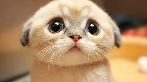 Cute Fluffy Kitten With Big Eyes