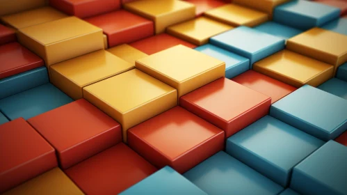 Colorful Block Stack Render in Cinema4D - Bold Chromaticity