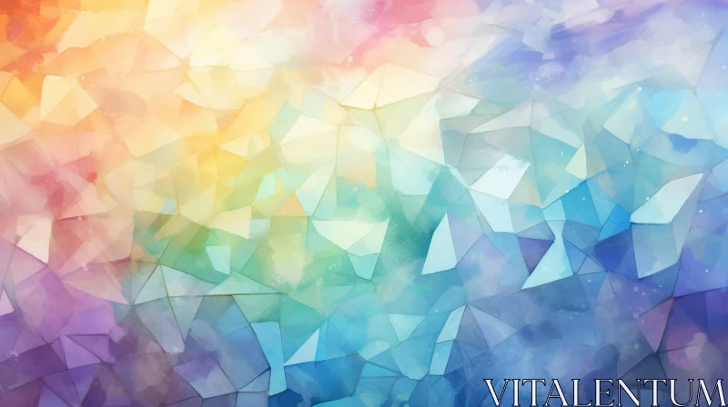 Soothing Watercolor Geometric Pattern Artwork AI Image
