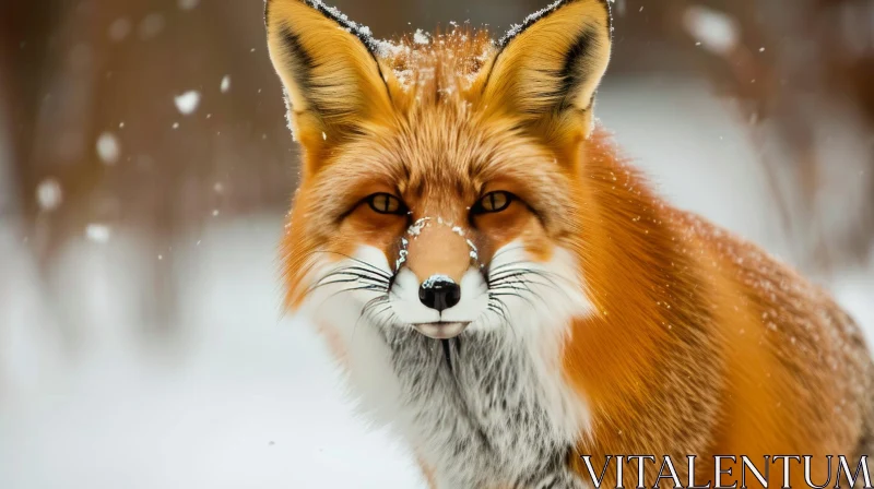 Stunning Image of a Red Fox in the Snow AI Image