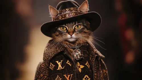 Cat Wearing High-End Fashion