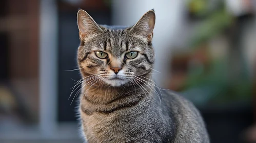 Close-Up Shot of a Tabby Cat