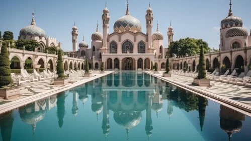 Moorish Style Palace with Reflecting Pool