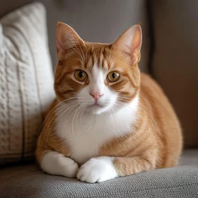 Charming Orange Tabby Cat with White Markings