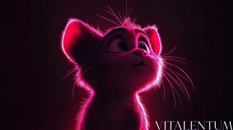 Glow-in-the-dark Cartoon Mouse AI Image