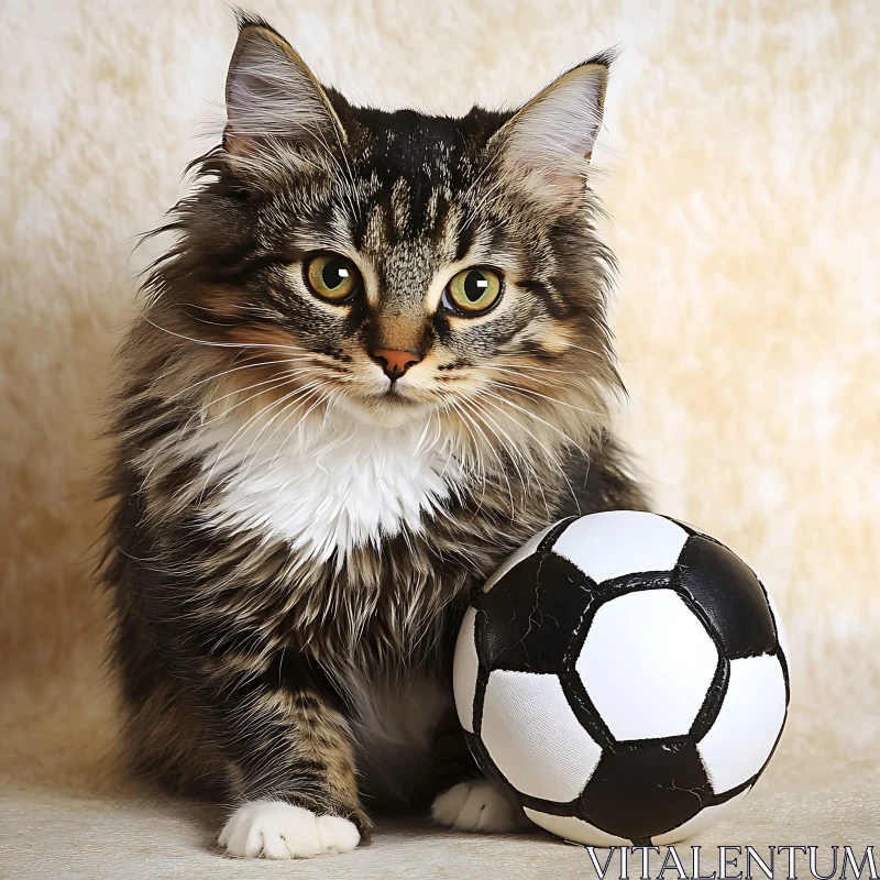 AI ART Kitten with Soccer Ball