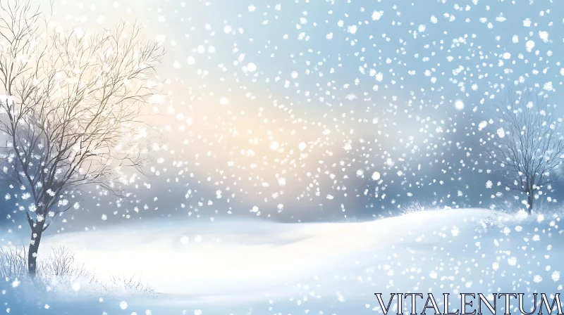 AI ART Peaceful Snow-Covered Winter Scene