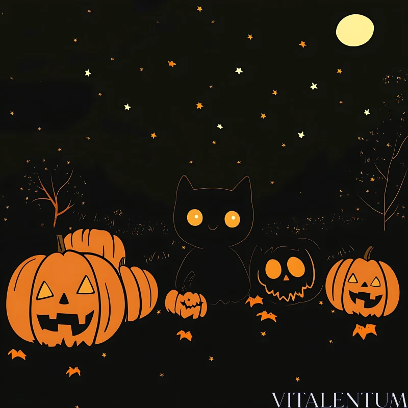 AI ART Spooky Nighttime Halloween Scene