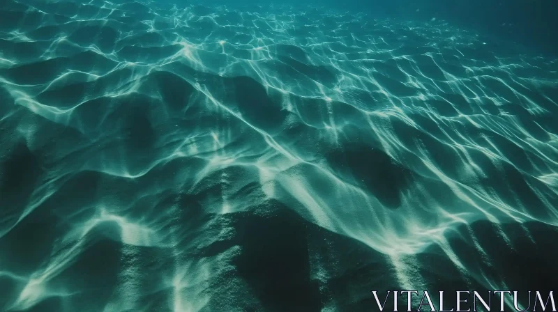 AI ART Illuminated Ocean Floor Underwater